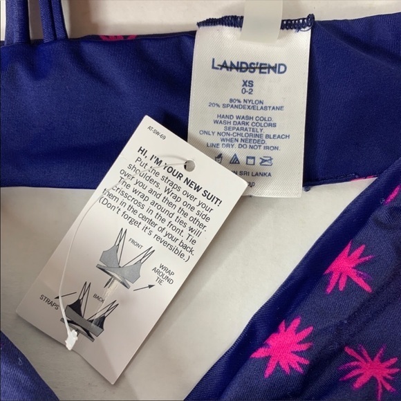 5/$25 NWT Lands End starburst wrap bikini top XS Extra Small free shipping - Picture 8 of 8
